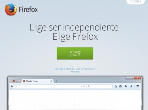 Página de descarga de Firefox, la versión 39.0.3 esta disponible para descarga